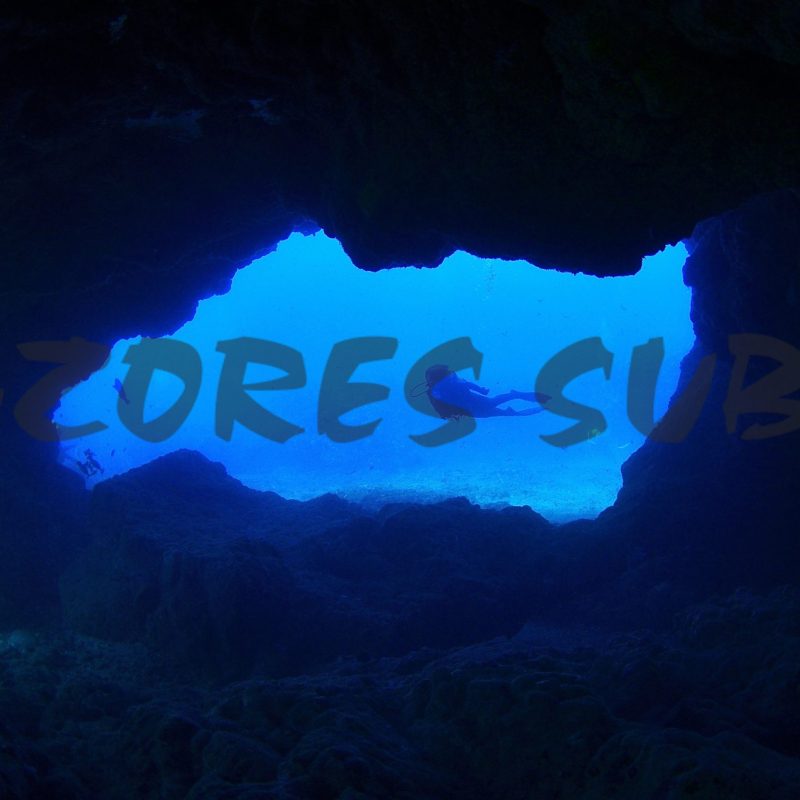 a person swimming in the dark