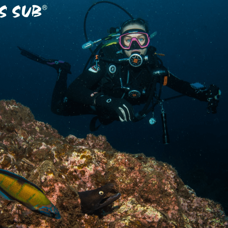 a man swimming in the water